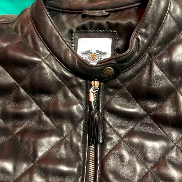 HARLEY DAVIDSON Black Quilted Leather Jacket - Picture 3 of 5